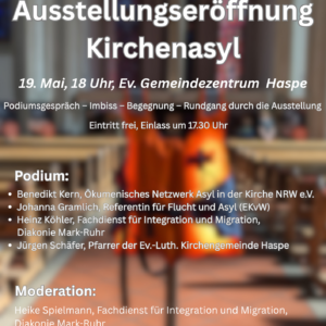 Ausstellung „Zuflucht bieten & gemeinsam hoffen“ zum Kirchenasyl‘